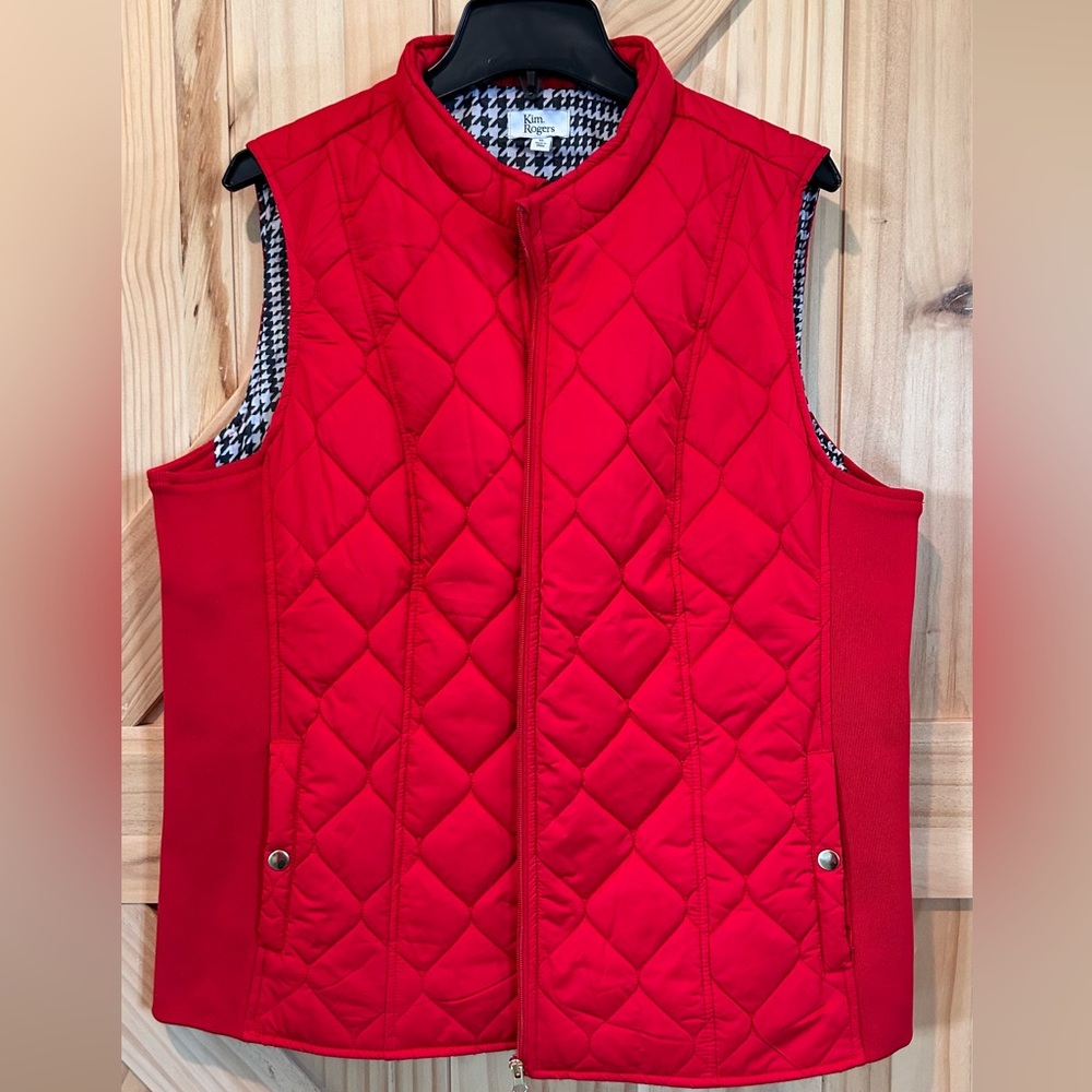 Kim Rogers Women's Bright Red Quilted Vest